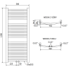 Mexen Ares kúpeľňový radiátor 1200 x 500 mm, 420 W, Zlatá - W102-1200-500-00-50