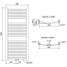 Mexen Ares kúpeľňový radiátor 1200 x 500 mm, 420 W, zlatý - W102-1200-500-00-50