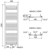 Mexen Ares kúpeľňový radiátor 1500 x 500 mm, 630 W, čierny - W102-1500-500-00-70