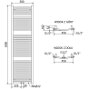 Mexen Ares kúpeľňový radiátor 1800 x 500 mm, 820 W, čierny - W102-1800-500-00-70