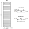 Mexen Ares kúpeľňový radiátor 1800 x 600 mm, 958 W, biely - W102-1800-600-00-20