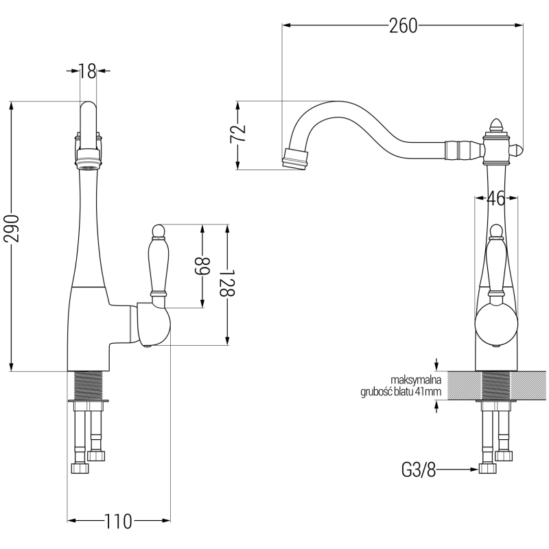 Mexen Gaspar granitový drez 1,5-komorový s odkvapkávačom a kuchynskou batériou Carla, biely - 6507-20-670700-70