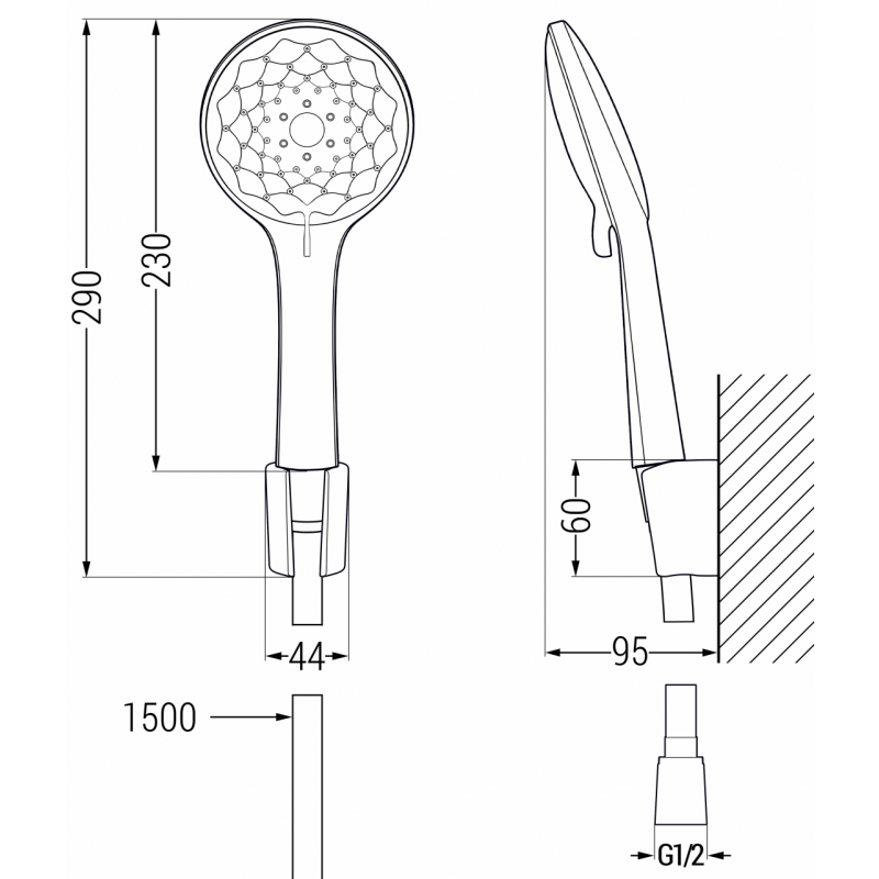 Mexen R-74 bodová sprchová sada, chróm - 785745052-00