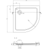 Mexen Flat polkruhový slim 70 x 70 cm, biely, zlatý siphon - 41107070G