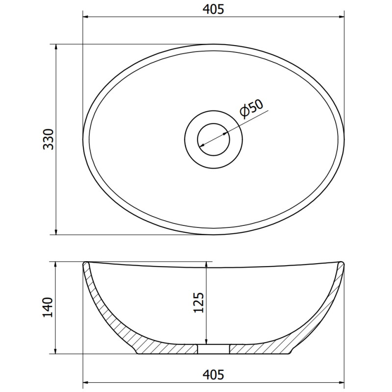 Mexen Elza nákôrna umývadlo 40 x 33 cm, khaki mat - 21014043