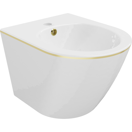 Mexen Lena závesný bidet, bielo/zlatá línia - 35224805