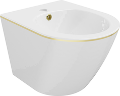 Mexen Lena závesný bidet, biely/zlatý línia - 35224805