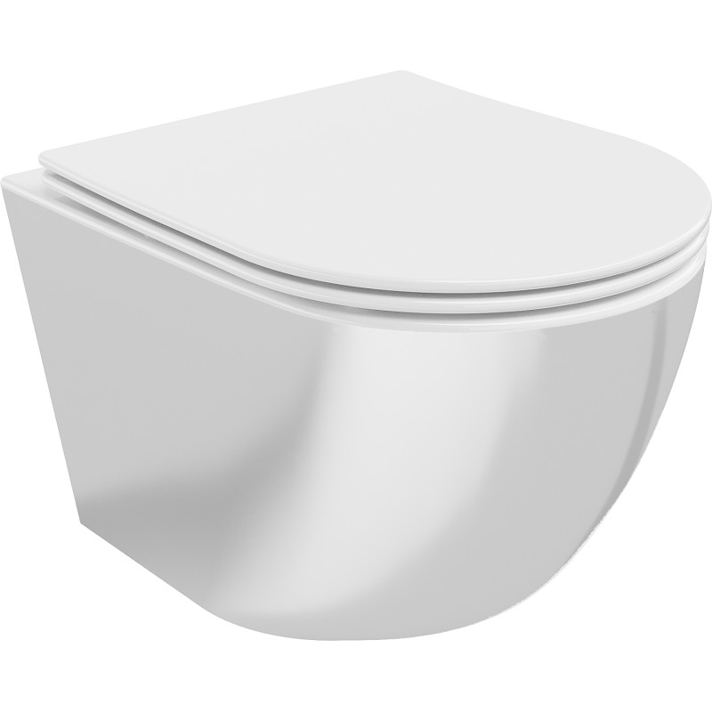 Mexen Lena Miska WC Rimless s pomaly zatvárajúcim sa slim sedadlom, duroplast, biela/strieborná - 30224004