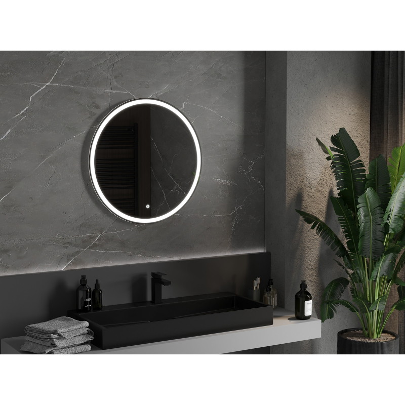 Mexen Gobi podsvietené kúpeľňové zrkadlo, okrúhle 70 cm, LED 6000K, proti zahmlievaniu - 9801-070-070-611-00