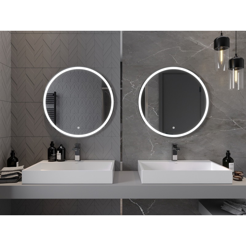 Mexen Gobi podsvietené kúpeľňové zrkadlo, okrúhle 70 cm, LED 6000K, proti zahmlievaniu - 9801-070-070-611-00