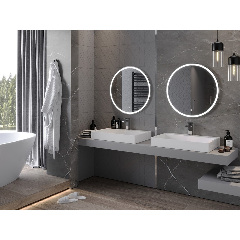 Mexen Gobi podsvietené kúpeľňové zrkadlo, okrúhle 70 cm, LED 6000K, proti zahmlievaniu - 9801-070-070-611-00
