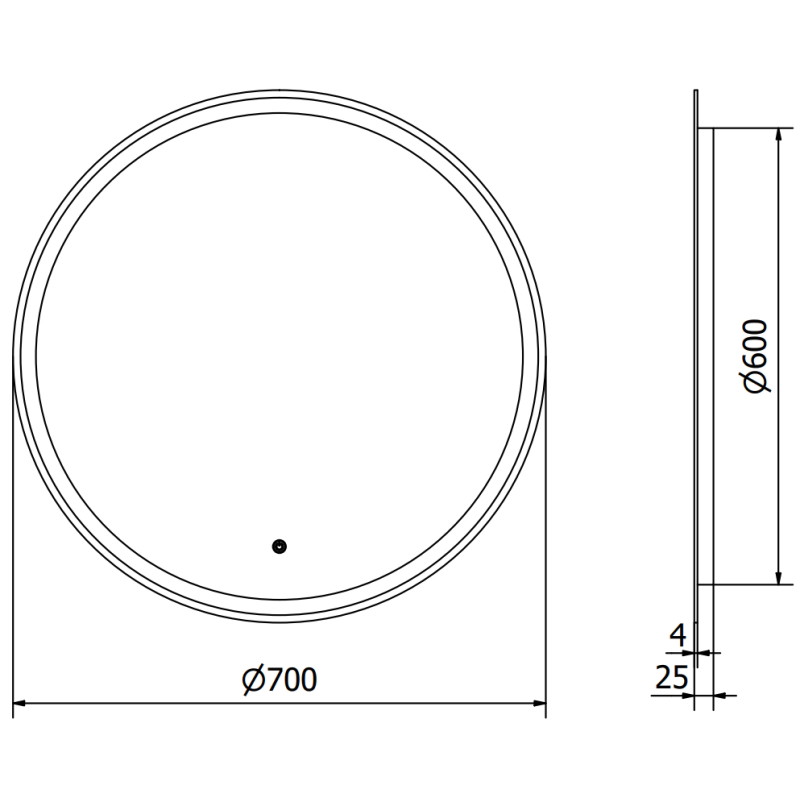Mexen Gobi podsvietené kúpeľňové zrkadlo, okrúhle 70 cm, LED 6000K, proti zahmlievaniu - 9801-070-070-611-00