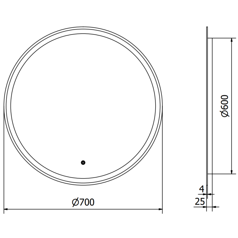 Mexen Gobi podsvietené okrúhle kúpeľňové zrkadlo 70 cm, LED 6000K, proti zahmlievaniu - 9801-070-070-611-00