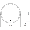 Mexen Gobi podsvietené kúpeľňové zrkadlo, okrúhle 70 cm, LED 6000K, proti zahmlievaniu - 9801-070-070-611-00