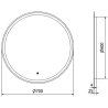 Mexen Gobi podsvietené okrúhle kúpeľňové zrkadlo 70 cm, LED 6000K, proti zahmlievaniu - 9801-070-070-611-00