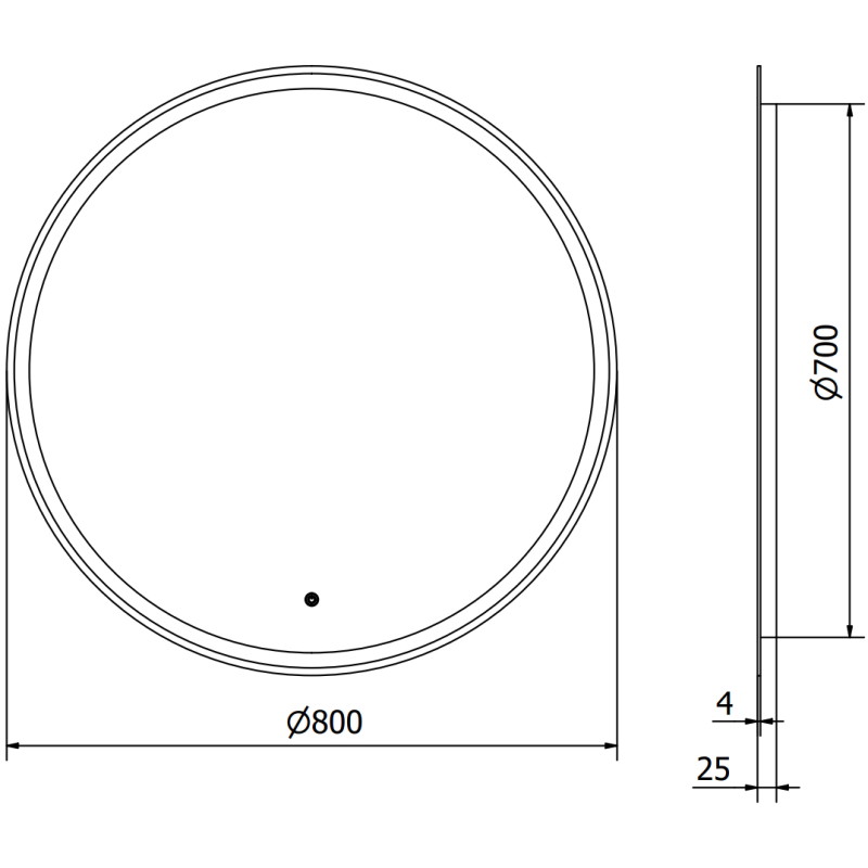 Mexen Gobi kúpeľňové osvetlené zrkadlo, okrúhle 80 cm, LED 6000K, anti-para - 9801-080-080-611-00