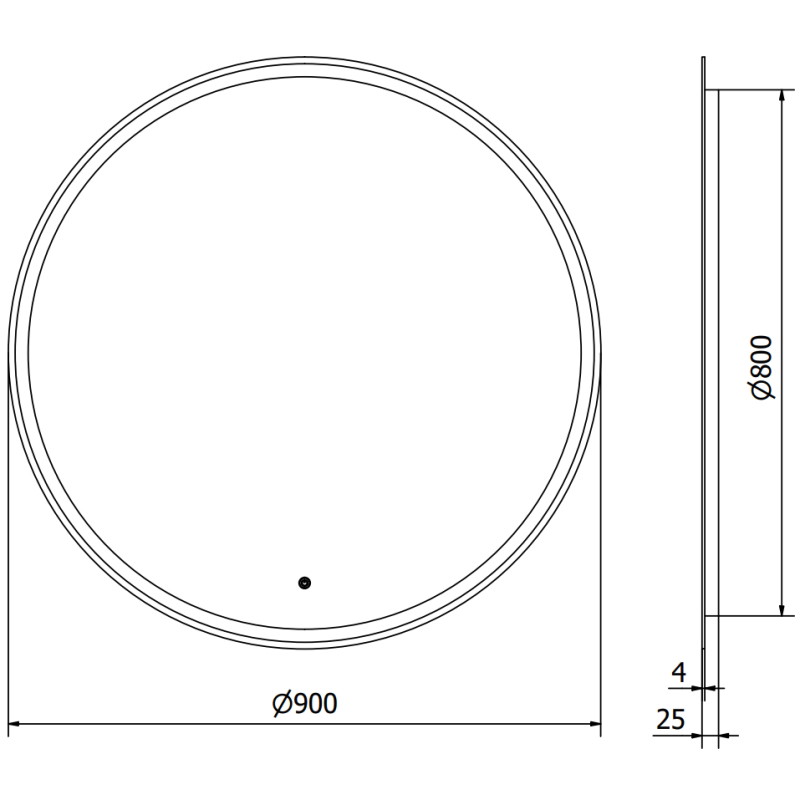 Mexen Gobi osvetlené kúpeľňové zrkadlo, okrúhle 90 cm, LED 6000K, proti zahmlievaniu - 9801-090-090-611-00