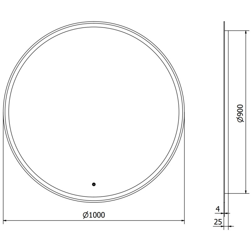 Mexen Gobi kúpeľňové zrkadlo s podsvietením, okrúhle 100 cm, LED 6000K, proti zahmlievaniu - 9801-100-100-611-00