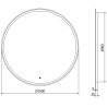 Mexen Gobi podsvietené zrkadlo do kúpeľne, okrúhle 100 cm, LED 6000K, proti zahmlievaniu - 9801-100-100-611-00
