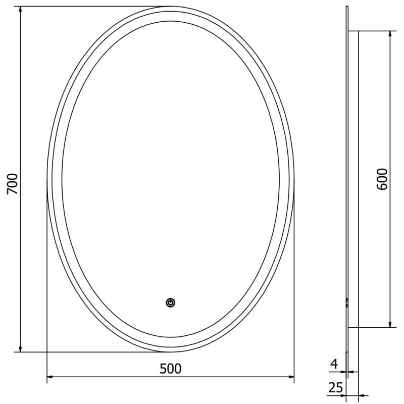 Mexen Elz podsvietené kúpeľňové zrkadlo 50 x 70 cm, LED 6000K, antifog - 9802-050-070-611-00