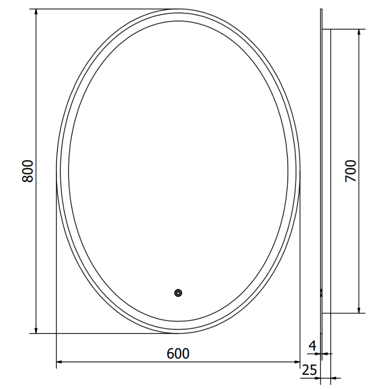 Mexen Elz zrkadlo do kúpeľne podsvietené 60 x 80 cm, LED 6000K, proti zahmlievaniu - 9802-060-080-611-00