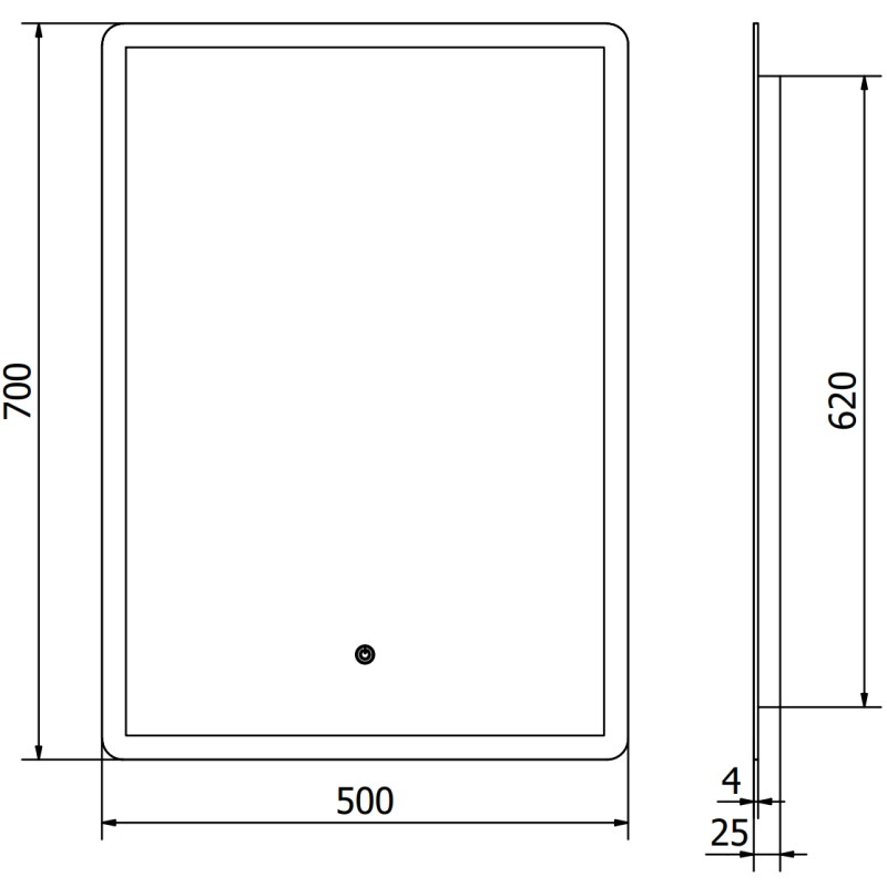 Mexen Navia osvetlené kúpeľňové zrkadlo 50 x 70 cm, LED 6000K, antifog - 9803-050-070-611-00