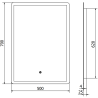 Mexen Navia kúpeľňové zrkadlo s podsvietením 50 x 70 cm, LED 6000K, ochrana proti zahmleniu - 9803-050-070-611-00