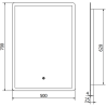 Mexen Navia zrkadlo kúpeľňové podsvietené 50 x 70 cm, LED 6000K, proti zahmlievaniu - 9803-050-070-611-00