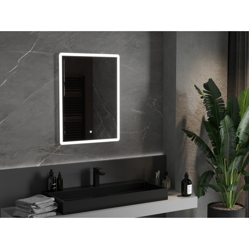 Mexen Navia osvetlené kúpeľňové zrkadlo 60 x 80 cm, LED 6000K, proti zahmlievaniu - 9803-060-080-611-00