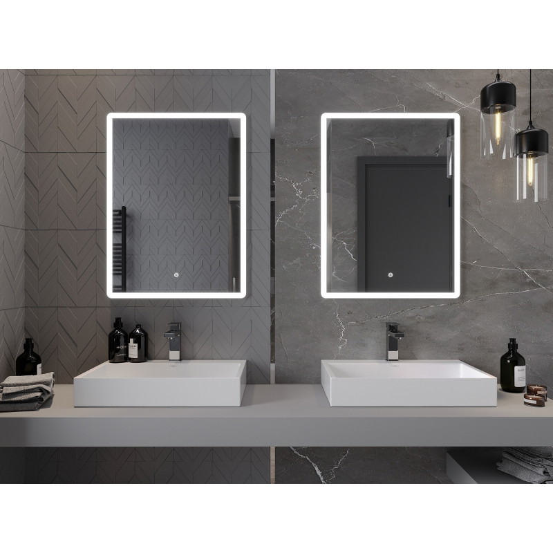 Mexen Navia osvetlené kúpeľňové zrkadlo 60 x 80 cm, LED 6000K, proti zahmlievaniu - 9803-060-080-611-00