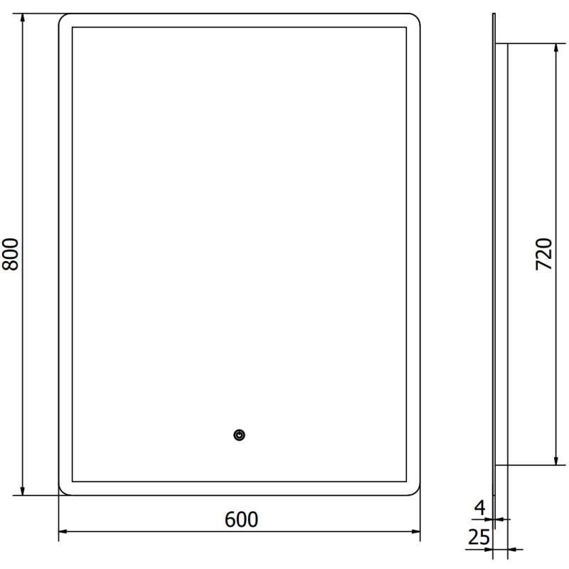 Mexen Navia kúpeľňové zrkadlo s podsvietením 60 x 80 cm, LED 6000K, proti zahmlievaniu - 9803-060-080-611-00