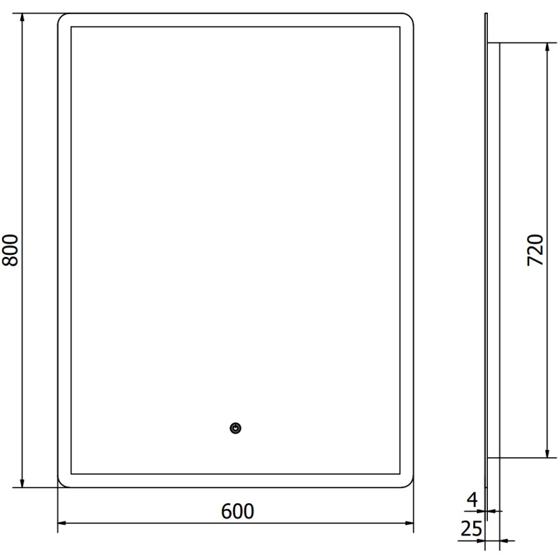 Mexen Navia osvetlené kúpeľňové zrkadlo 60 x 80 cm, LED 6000K, proti zahmlievaniu - 9803-060-080-611-00