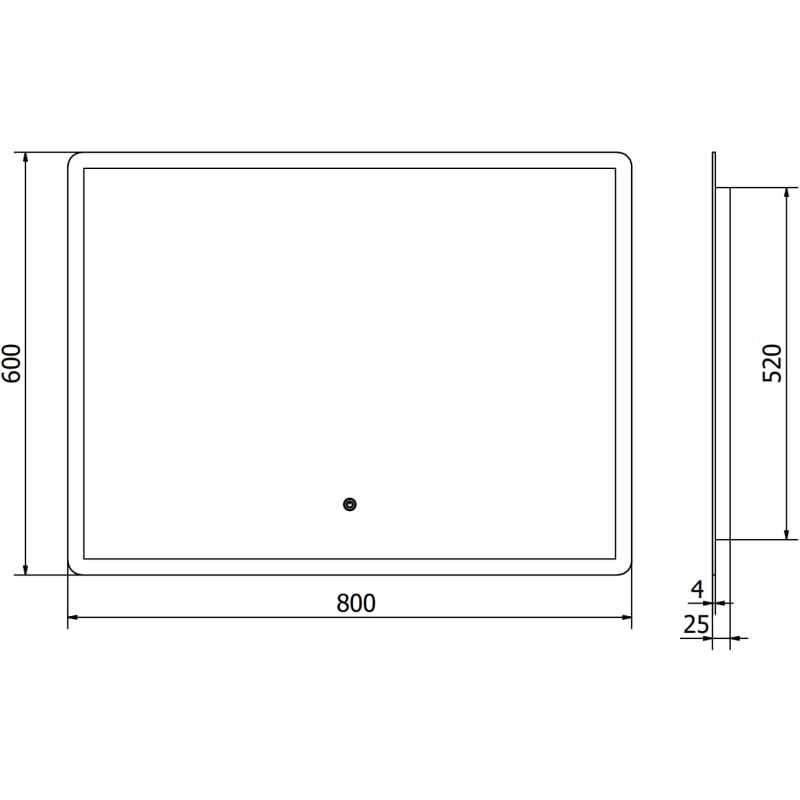 Mexen Navia kúpeľňové zrkadlo s podsvietením 80 x 60 cm, LED 6000K, antivap - 9803-080-060-611-00