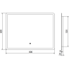 Mexen Navia kúpeľňové zrkadlo s podsvietením 80 x 60 cm, LED 6000K, antivap - 9803-080-060-611-00