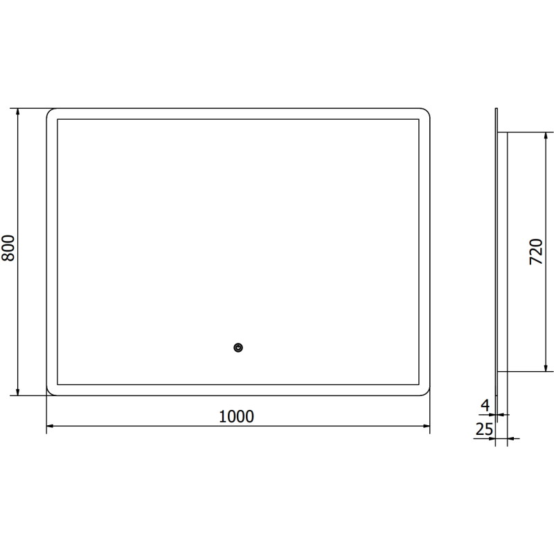 Mexen Navia kúpeľňové zrkadlo s podsvietením 100 x 80 cm, LED 6000K, proti zahmlievaniu - 9803-100-080-611-00