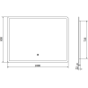 Mexen Navia kúpeľňové zrkadlo s podsvietením 100 x 80 cm, LED 6000K, ochrana proti zahmleniu - 9803-100-080-611-00