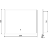 Mexen Navia podsvietené kúpeľňové zrkadlo 100 x 80 cm, LED 6000K, proti zahmlievaniu - 9803-100-080-611-00