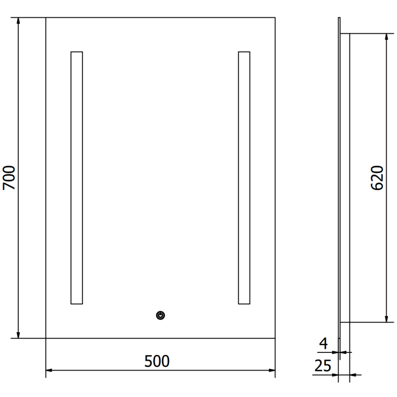 Mexen Remi kúpeľňové zrkadlo s podsvietením 50 x 70 cm, LED 6000K, proti zahmlievaniu - 9804-050-070-611-00