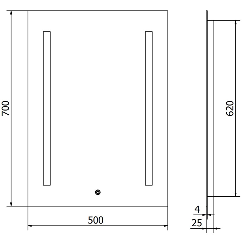 Mexen Remi podsvietené kúpeľňové zrkadlo 50 x 70 cm, LED 6000K, anti-fog - 9804-050-070-611-00