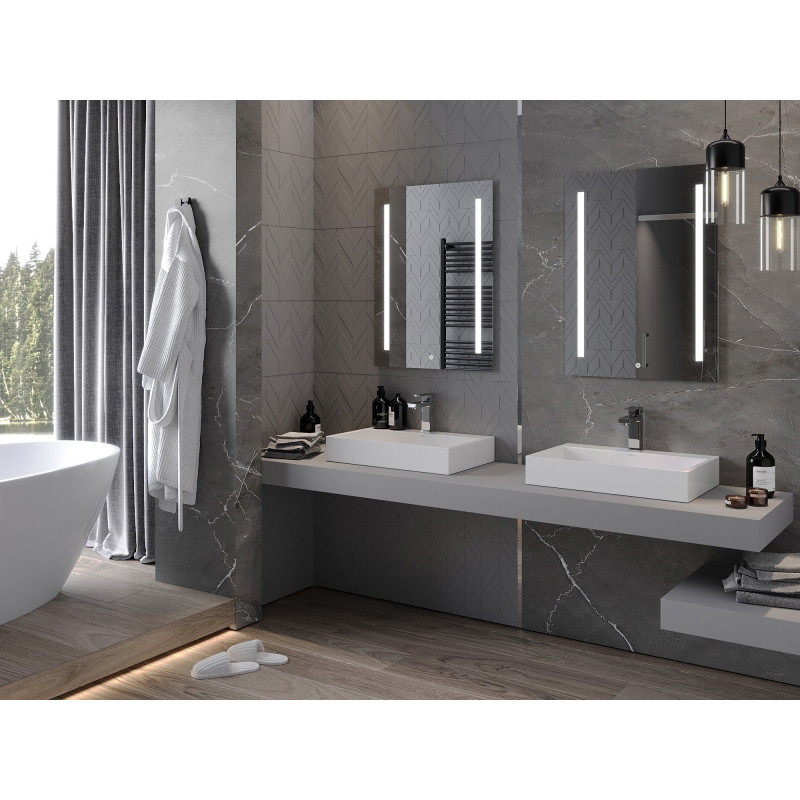 Mexen Remi kúpeľňové zrkadlo s osvetlením 60 x 80 cm, LED 6000K, antizahmlievanie - 9804-060-080-611-00