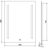 Mexen Remi kúpeľňové zrkadlo s osvetlením 60 x 80 cm, LED 6000K, antizahmlievanie - 9804-060-080-611-00