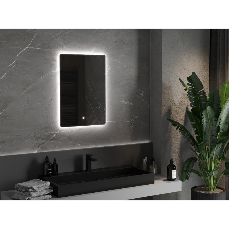 Mexen Sun osvetlené kúpeľňové zrkadlo 50 x 70 cm, LED 6000K, proti hmle - 9807-050-070-611-00