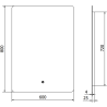 Mexen Sun kúpeľňové zrkadlo s podsvietením 60 x 80 cm, LED 6000K, proti zahmlievaniu - 9807-060-080-611-00