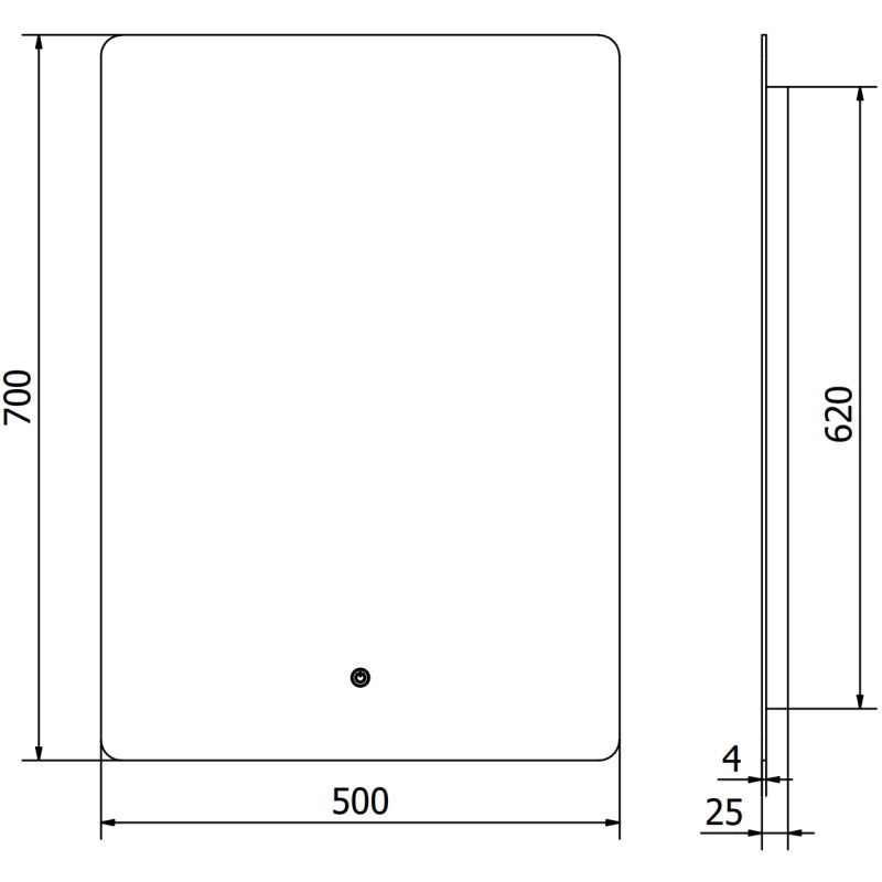 Mexen Sun osvetlené kúpeľňové zrkadlo 50 x 70 cm, LED 6000K, anti-pára - 9807-050-070-611-00