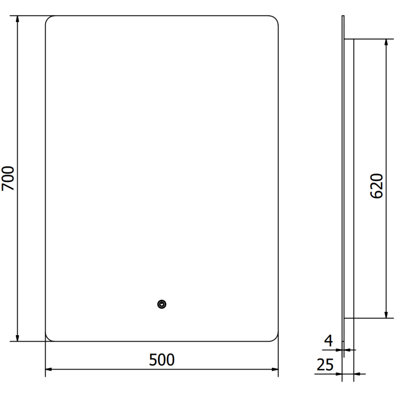 Mexen Sun osvetlené kúpeľňové zrkadlo 50 x 70 cm, LED 6000K, proti zahmlievaniu - 9807-050-070-611-00