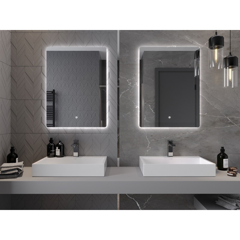 Mexen Sun kúpeľňové zrkadlo s podsvietením 60 x 80 cm, LED 6000K, proti hmle - 9807-060-080-611-00
