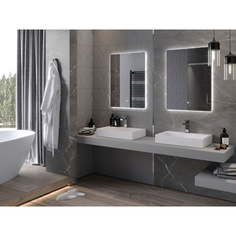 Mexen Sun kúpeľňové zrkadlo podsvietené 60 x 80 cm, LED 6000K, proti zahmlievaniu - 9807-060-080-611-00