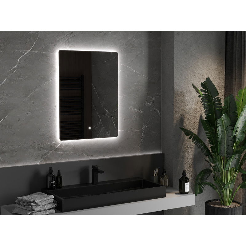Mexen Sun kúpeľňové zrkadlo podsvietené 60 x 80 cm, LED 6000K, proti zahmlievaniu - 9807-060-080-611-00