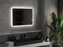 Mexen Sun kúpeľňové zrkadlo s podsvietením 80 x 60 cm, LED 6000K, ochrana proti zahmleniu - 9807-080-060-611-00