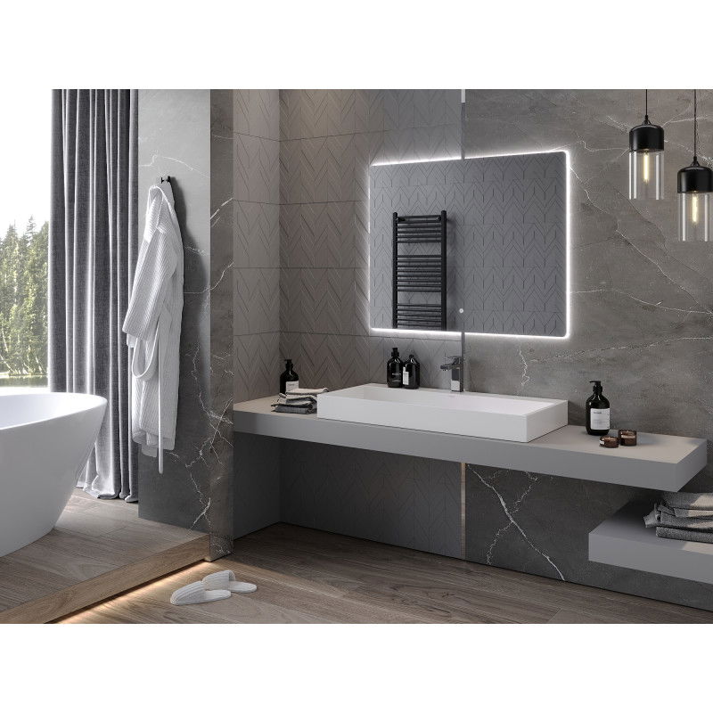 Mexen Sun kúpeľňové zrkadlo s podsvietením 100 x 80 cm, LED 6000K, proti zahmlievaniu - 9807-100-080-611-00